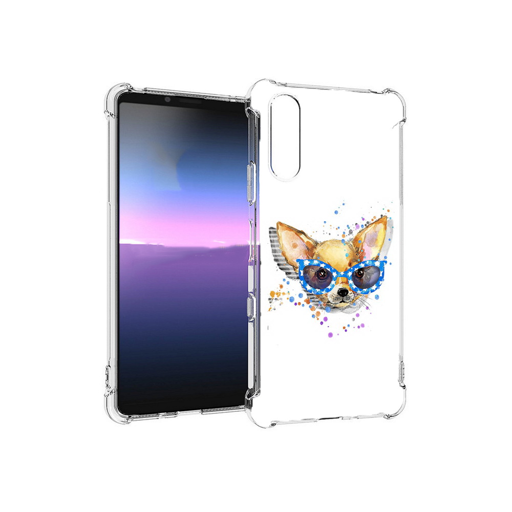 

Чехол MyPads Tocco для Sony Xperia 10 III чихуа-хуа в очках (PT161504.223.691), Прозрачный, Tocco