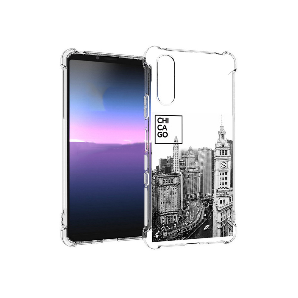

Чехол MyPads Tocco для Sony Xperia 10 III черно белый чикаго (PT161504.223.689), Прозрачный, Tocco