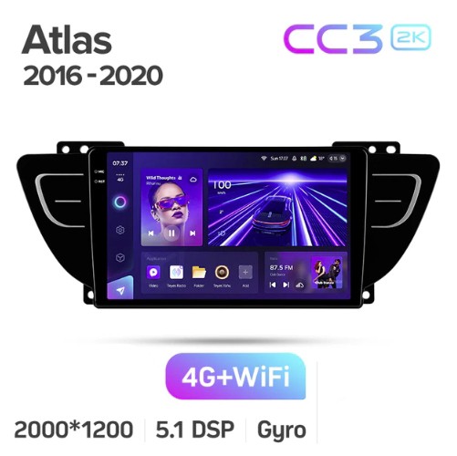 Штатная магнитола TEYES CC3 2K для Geely Atlas NL-3 2016-2020 9 332G 4188300₽