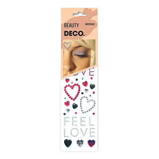 

Кристаллы для лица и тела DECO. Miami Tattoos Crystals Feel love, Разноцветный