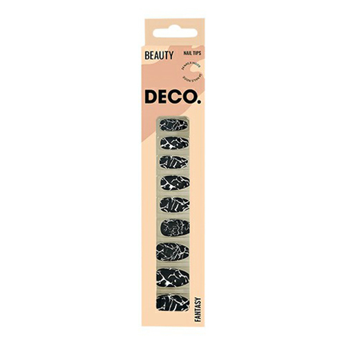 Набор накладных ногтей DECO. Fantasy Black Marble с клеевыми стикерами 48 шт стикерная мозаика форменными стикерами лисичка