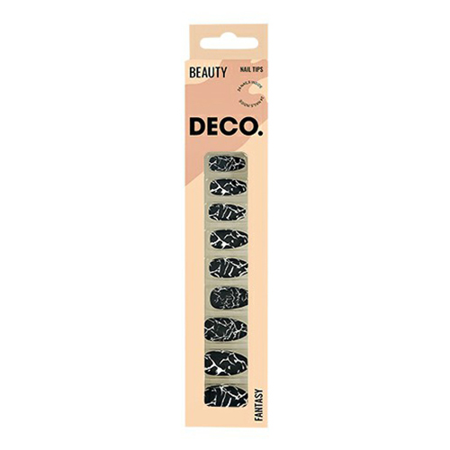 

Набор накладных ногтей DECO. Fantasy Black Marble с клеевыми стикерами 48 шт, Черный