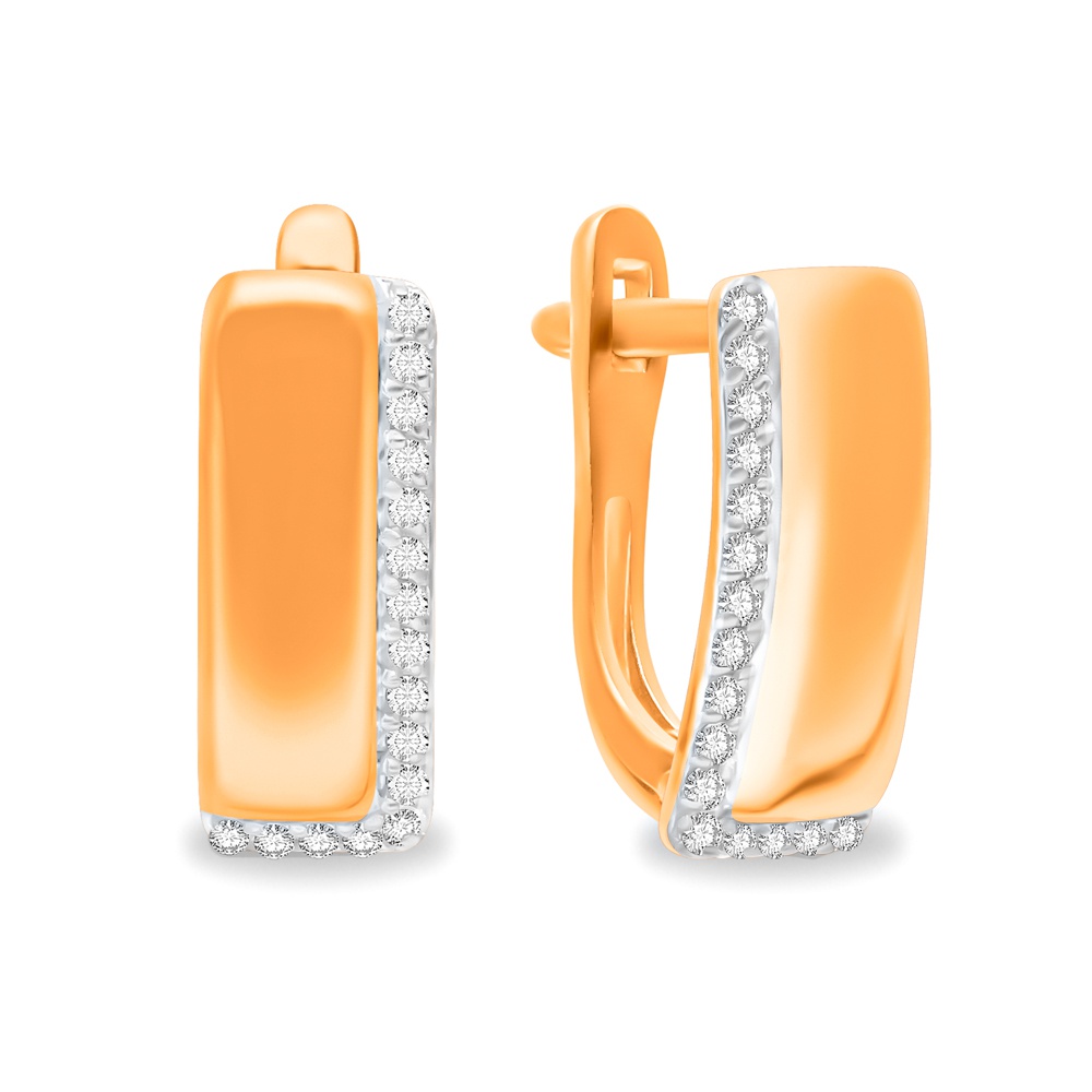 

Серьги из красного золота 585Gold 302006593, фианит, 302006593