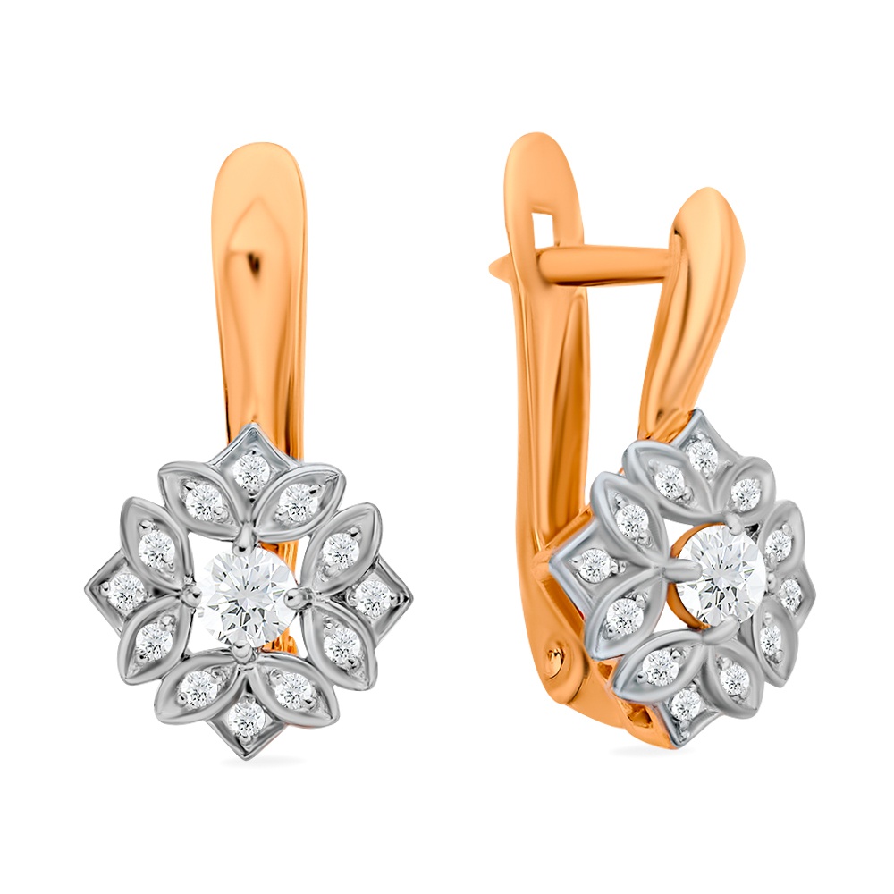 

Серьги из красного золота 585Gold 302006579, фианит, 302006579