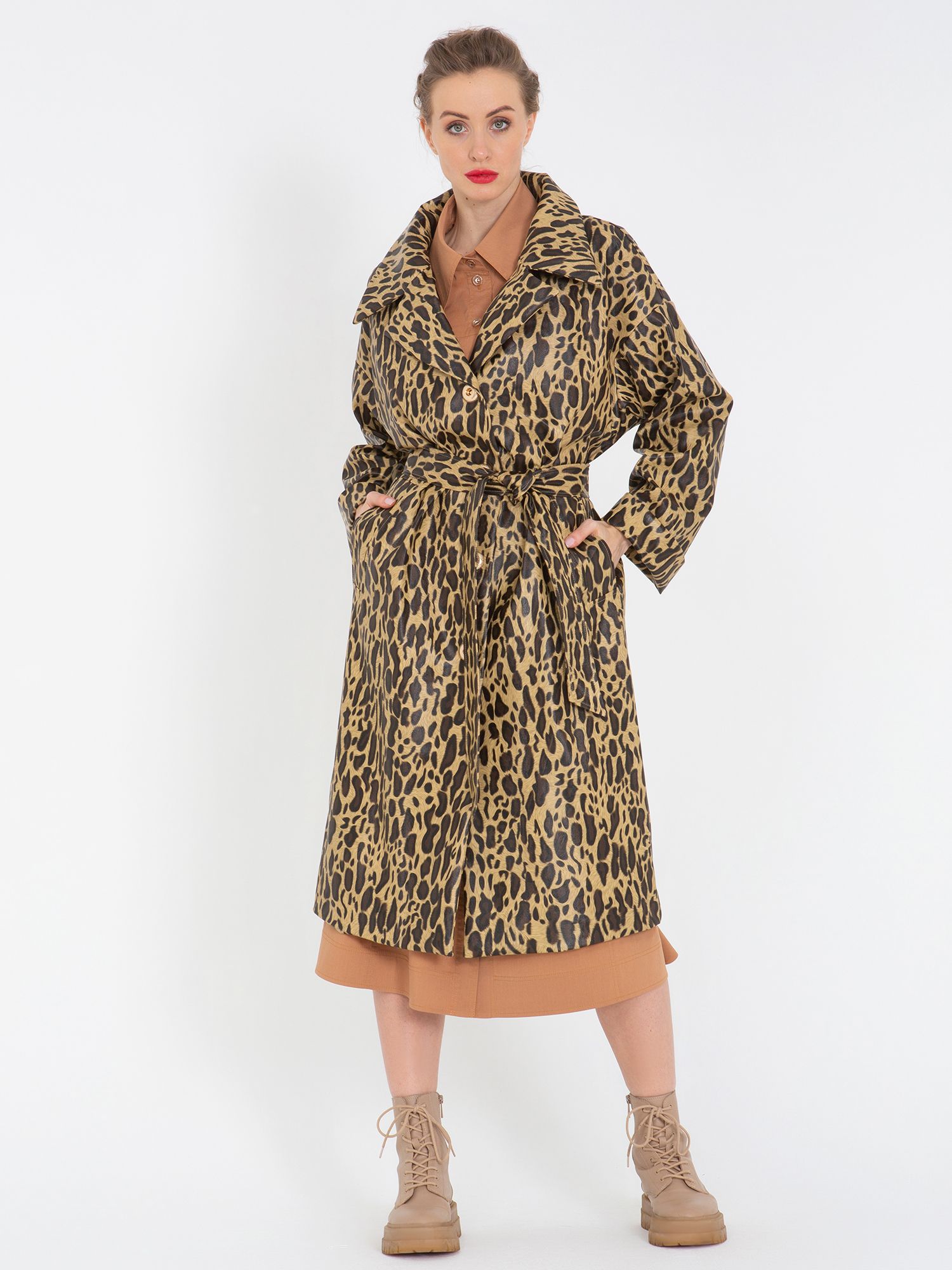 

Плащ женский Lo 1221001 коричневый 44 RU, 01221001