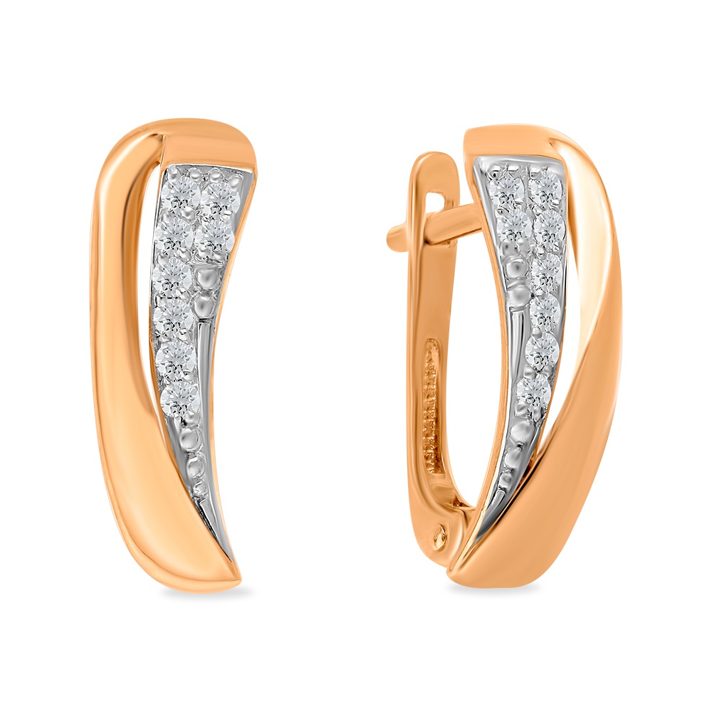 

Серьги из красного золота 585Gold 302006564, фианит, 302006564