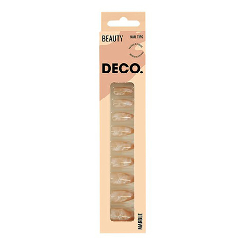 

Набор накладных ногтей Deco Marble Beige с клеевыми стикерами 48 шт