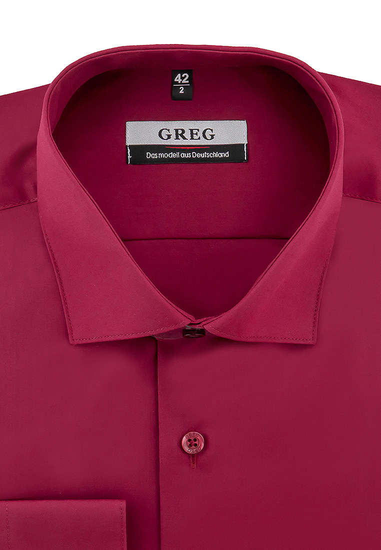 

Рубашка мужская Greg 01-00007345 бордовая 44, Бордовый, 01-00007345