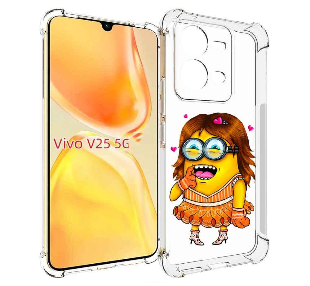

Чехол MyPads Миньон девочка для Vivo V25 5G / V25e, Прозрачный, Tocco