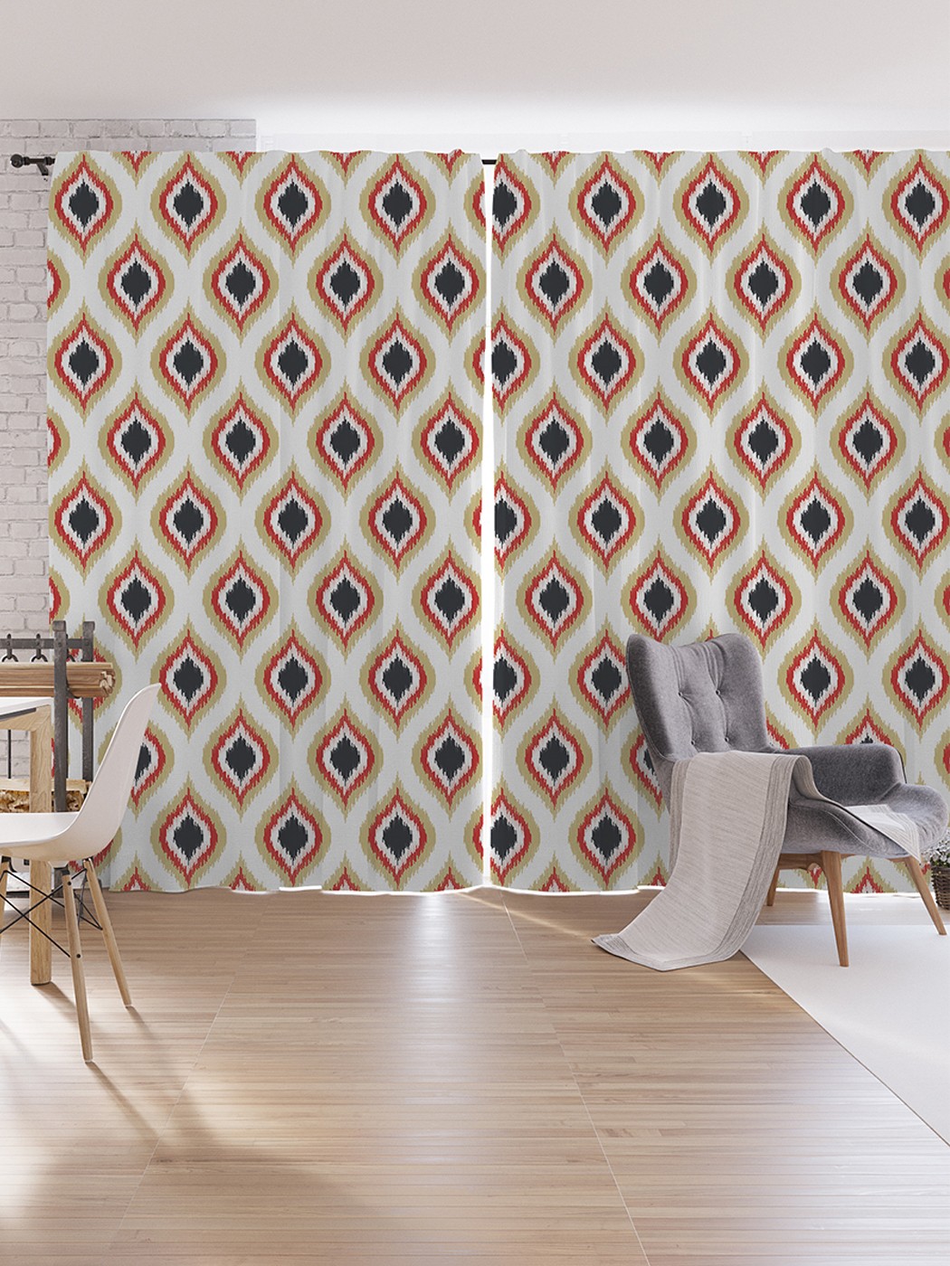 

Шторы под лён JoyArty "Уютные фигуры", серия Oxford DeLux, 340х265 см, Уютные фигуры