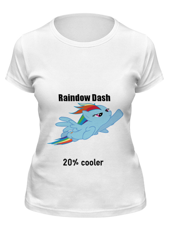 

Футболка женская Printio Rainbow dash белая 2XL, Rainbow dash
