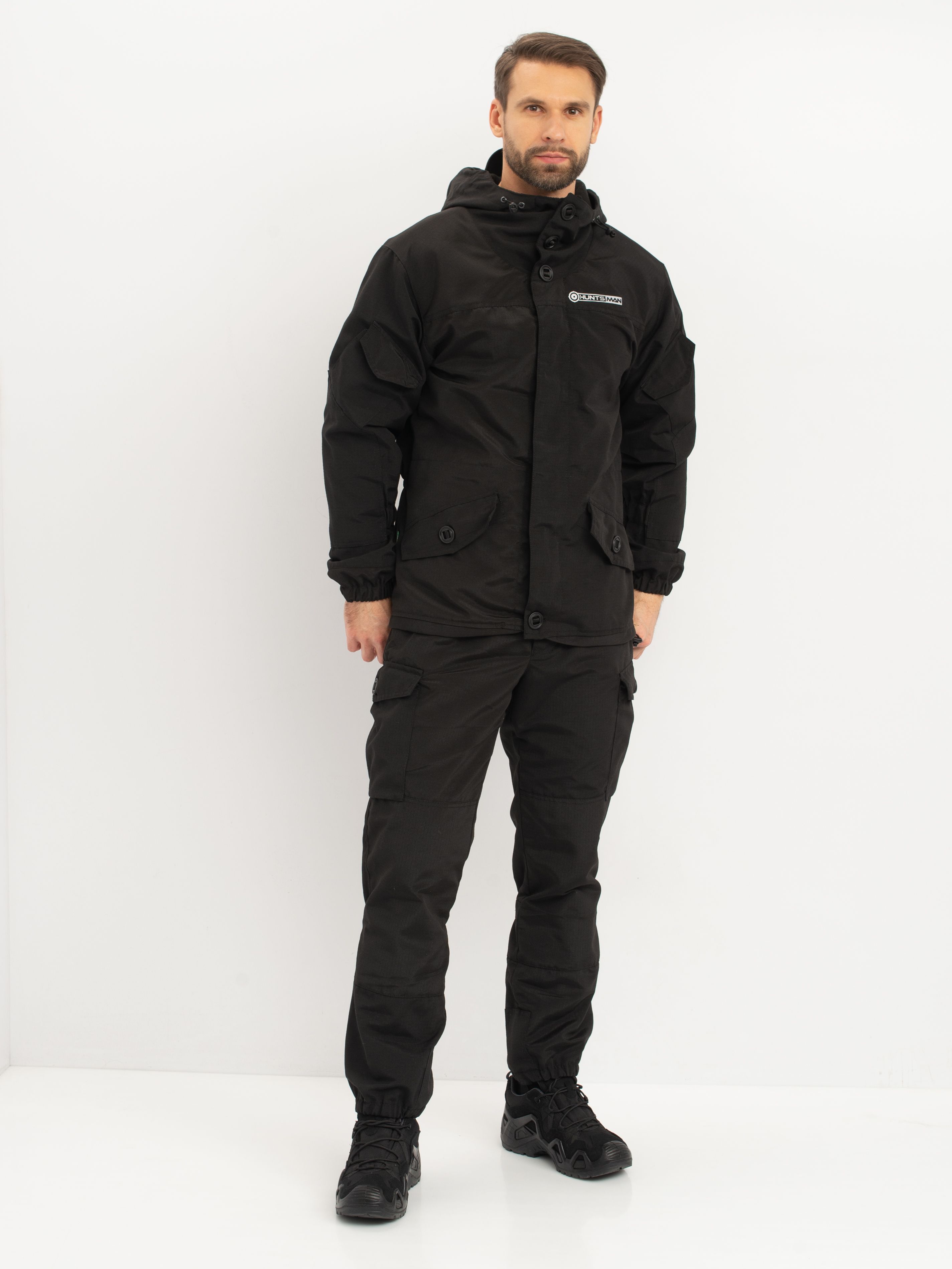 

Костюм демисезонный Huntsman Горка-3 ткань Смесовая Рип-Стоп цвет Черный 52-54 182-188, Горка-3