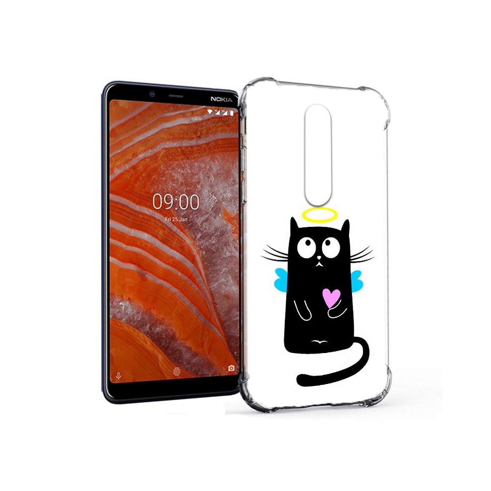 

Чехол MyPads Tocco для Nokia 3.1 Plus Кот ангелок (PT121397.96.96), Прозрачный, Tocco