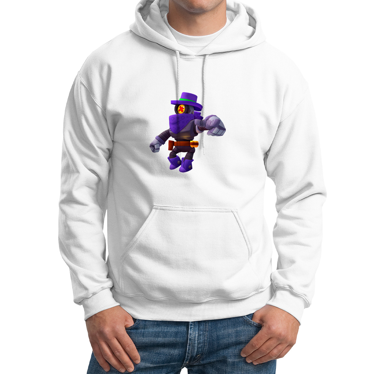 

Худи унисекс CoolPodarok Игры. Brawl Stars Рикошет белое 60 RU, Белый, M0501644