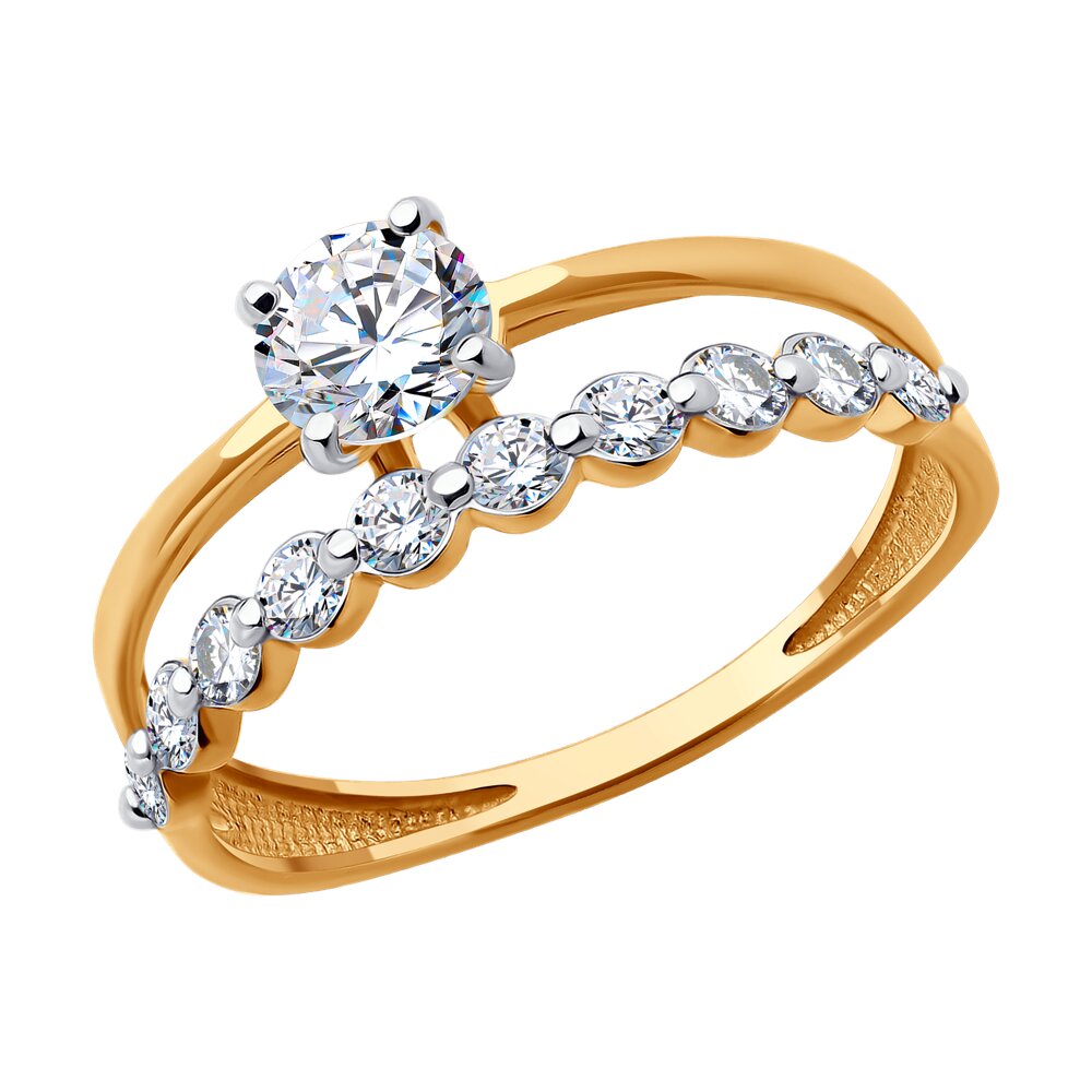 

Кольцо из золота р.  Diamant 51-110-02735-1, фианит, 51-110-02735-1