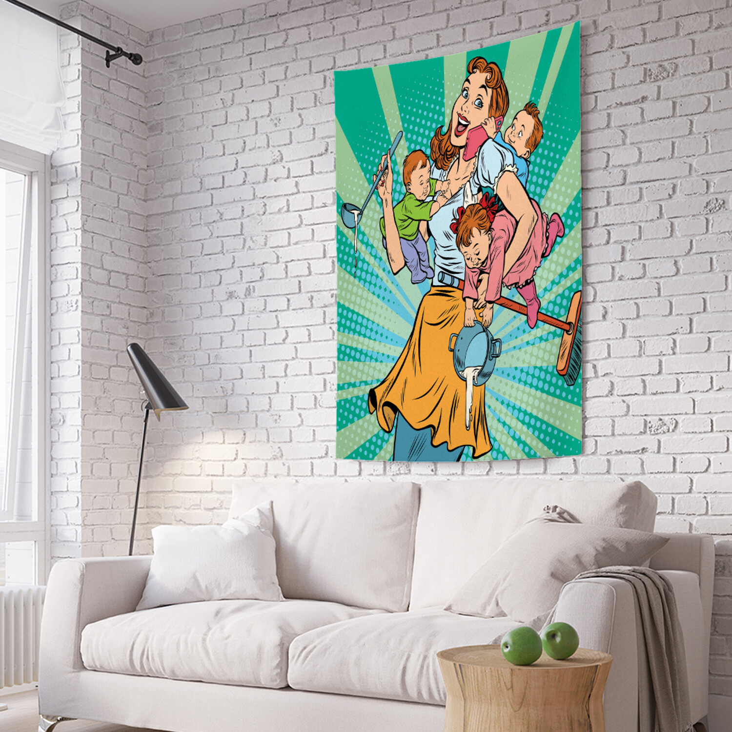 

Вертикальное фотопанно на стену JoyArty Мамины хлопоты 150x200 см, Мамины хлопоты
