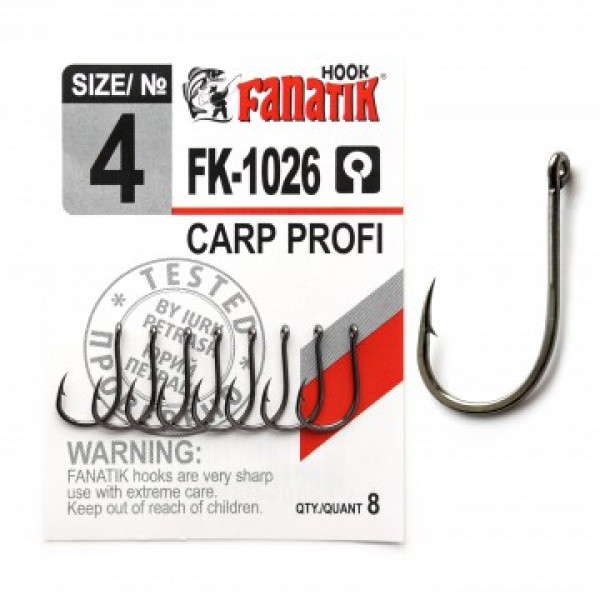 

Крючки Fanatik FK-1026 Carp Profi № 4 8 шт./уп., 00-00027464