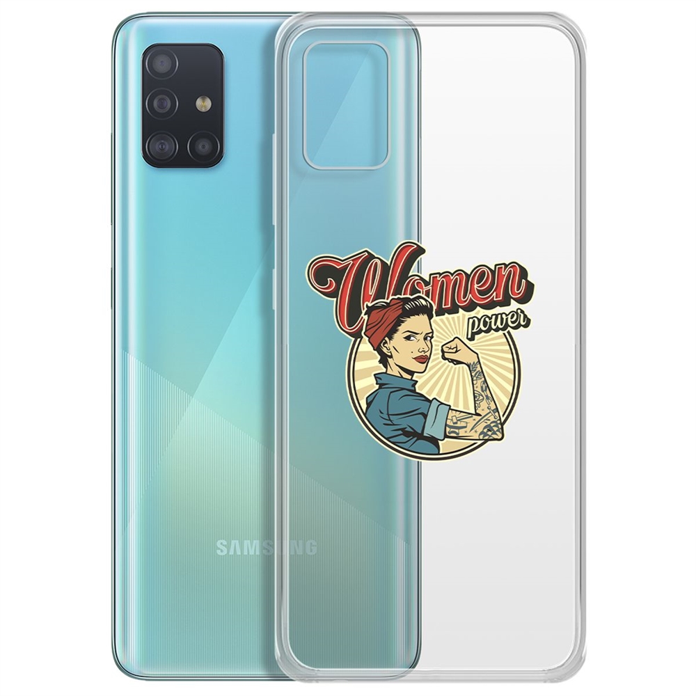 фото Чехол-накладка krutoff clear case women power для samsung galaxy a51 (a515)