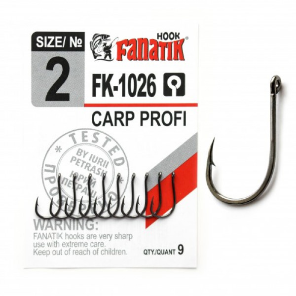 

Крючки Fanatik FK-1026 Carp Profi № 2 9 шт./уп., 00-00028940