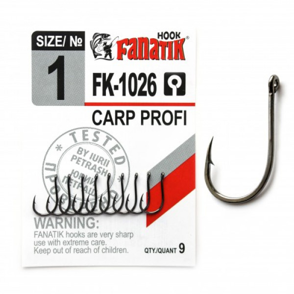 

Крючки Fanatik FK-1026 Carp Profi № 1 9 шт./уп., 00-00028939