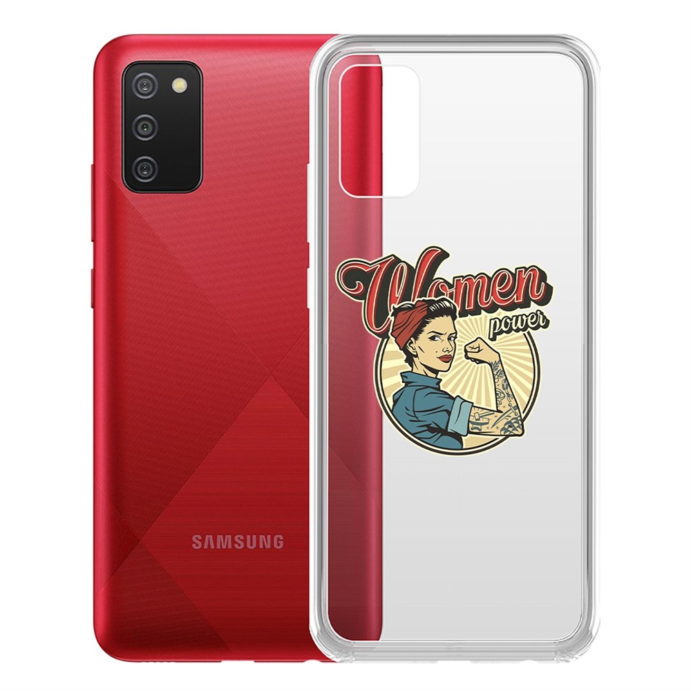 фото Чехол-накладка krutoff clear case women power для samsung galaxy a02s (a025)