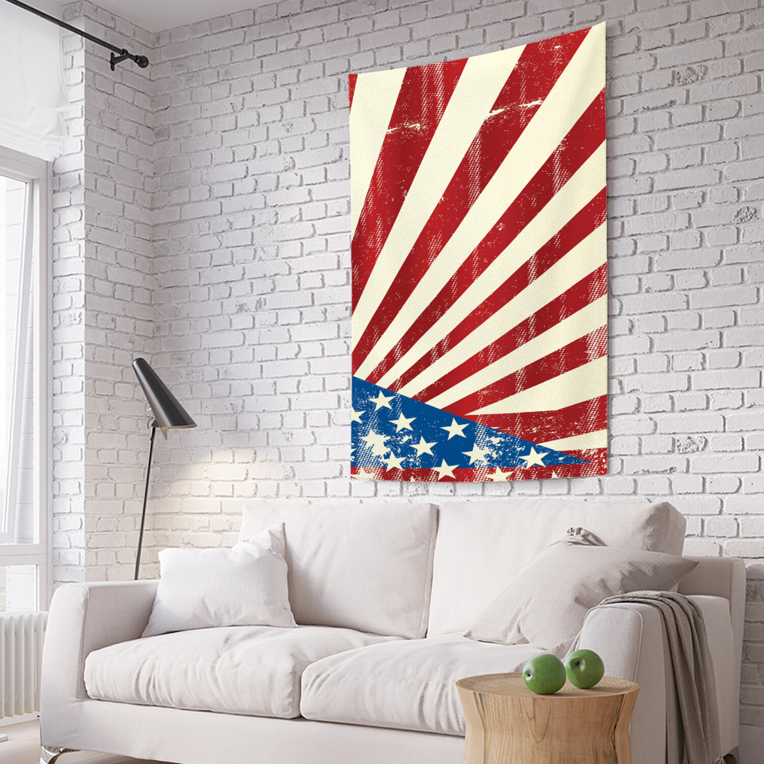 

Вертикальное фотопанно на стену JoyArty Гранжевый флаг США арт 150x200 см, Гранжевый флаг США арт