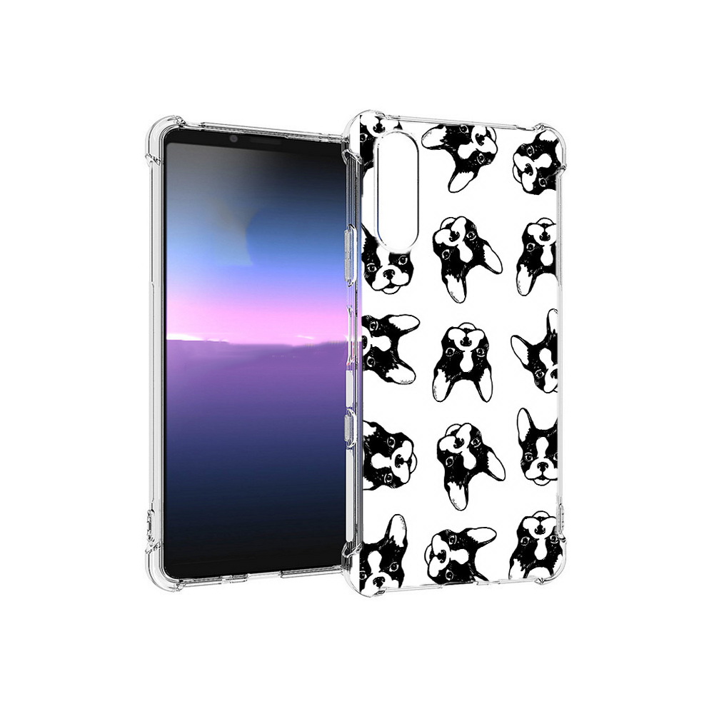 

Чехол MyPads Tocco для Sony Xperia 10 III черно белые собачки (PT161504.223.683), Прозрачный, Tocco