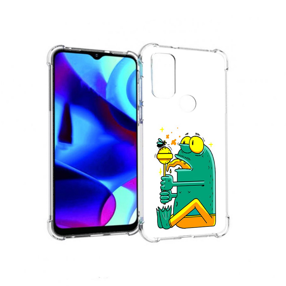 

Чехол MyPads Tocco для Motorola Moto G Зеленая лягушка с чупа чупсом (PT227075.349.85), Прозрачный, Tocco