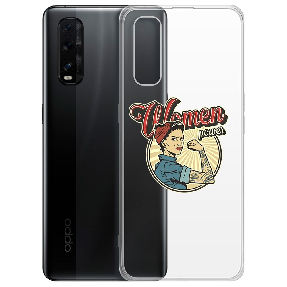 фото Чехол-накладка krutoff clear case women power для oppo find x2