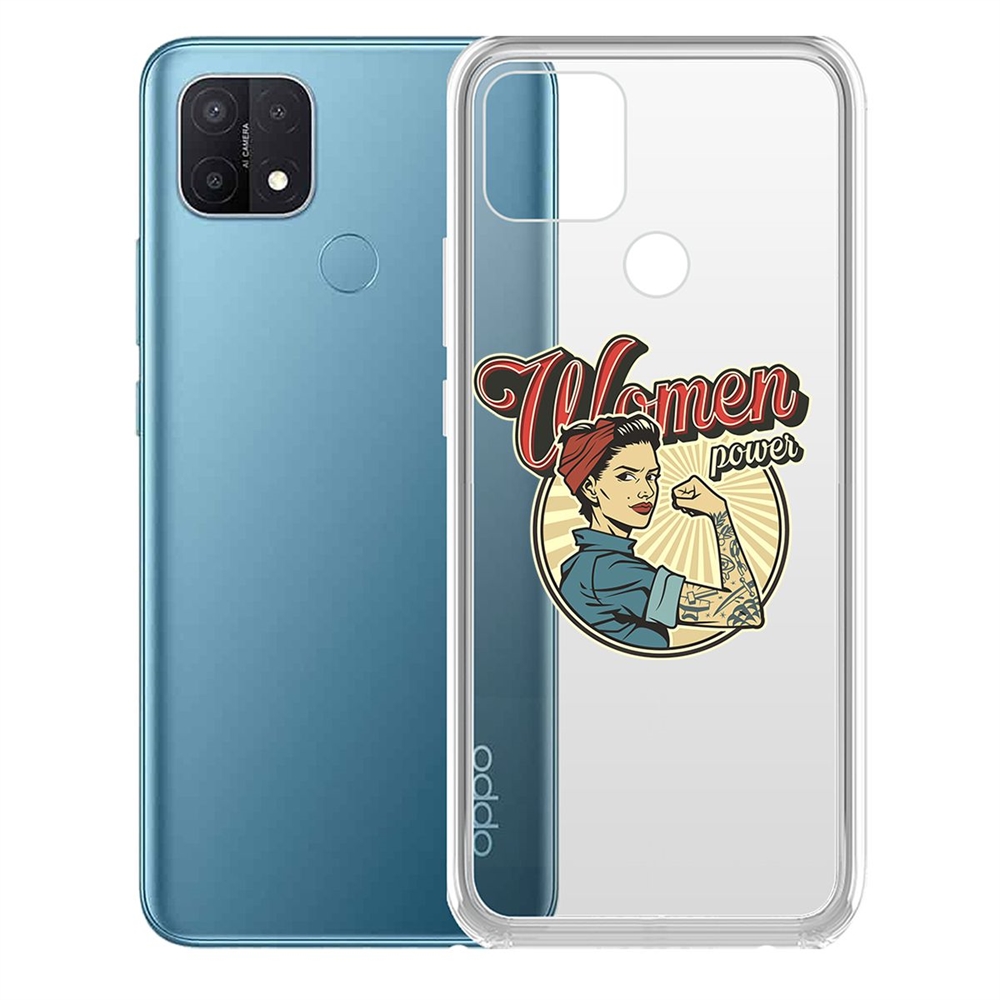 фото Чехол-накладка krutoff clear case women power для oppo a15