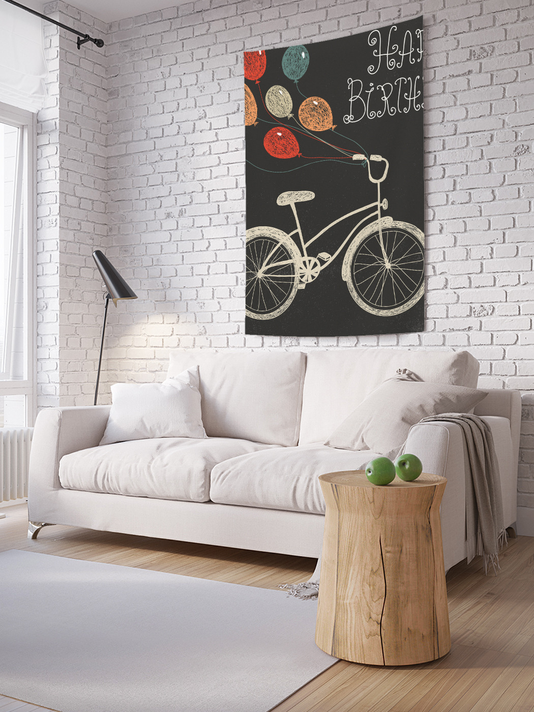 фото Вертикальное фотопанно на стену joyarty "велосипед в подарок", 100x150 см