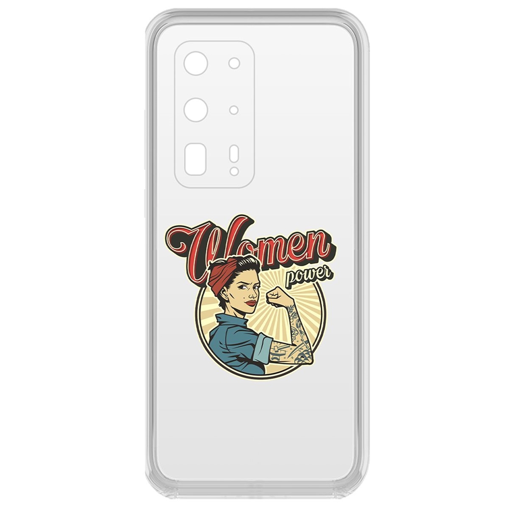 фото Чехол-накладка krutoff clear case women power для huawei p40 pro+