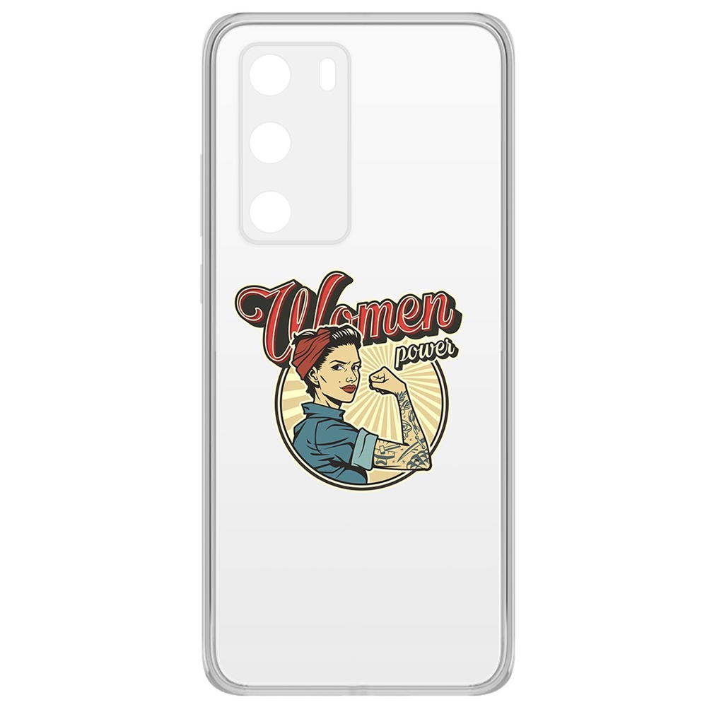 фото Чехол-накладка krutoff clear case women power для huawei p40