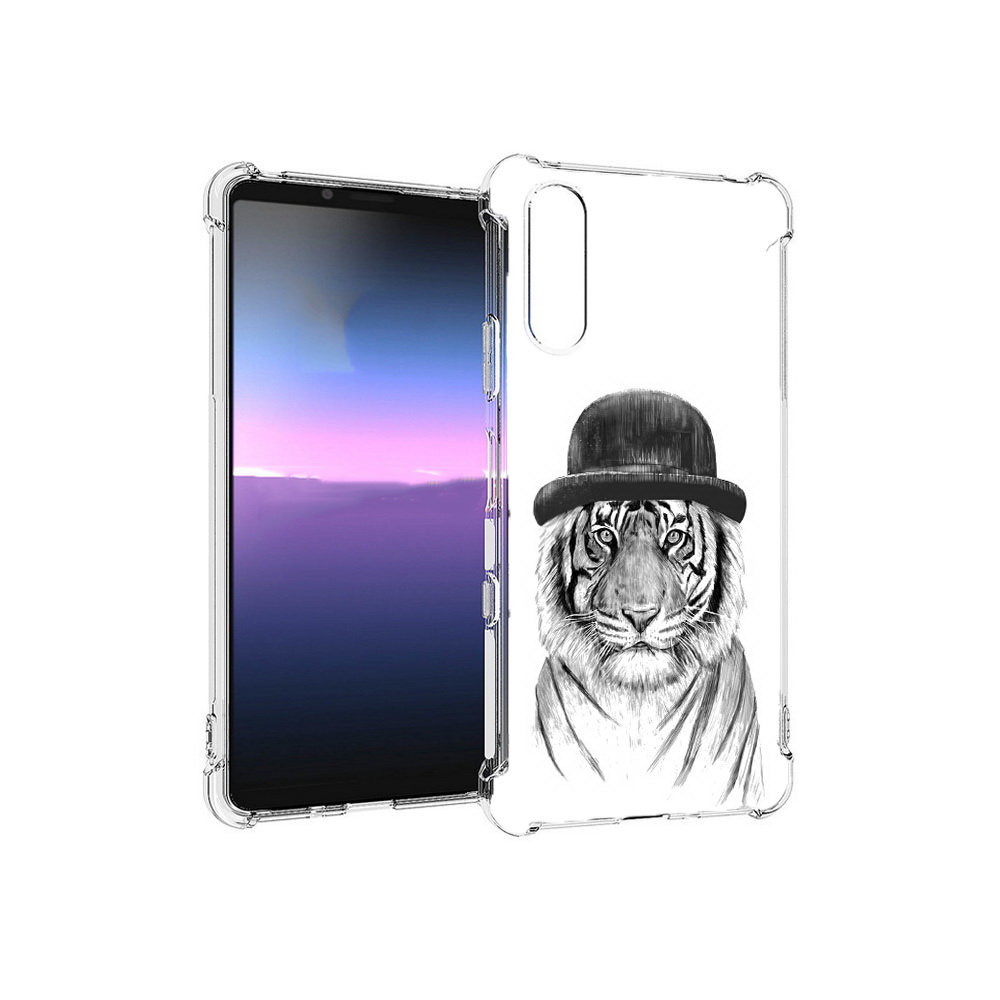 

Чехол MyPads Tocco для Sony Xperia 10 III тигр британец (PT161504.223.641), Прозрачный, Tocco