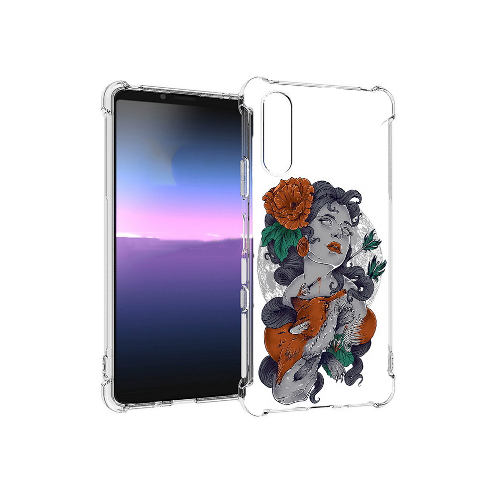 

Чехол MyPads Tocco для Sony Xperia 10 III темная девушка с лисой (PT161504.223.639), Прозрачный, Tocco