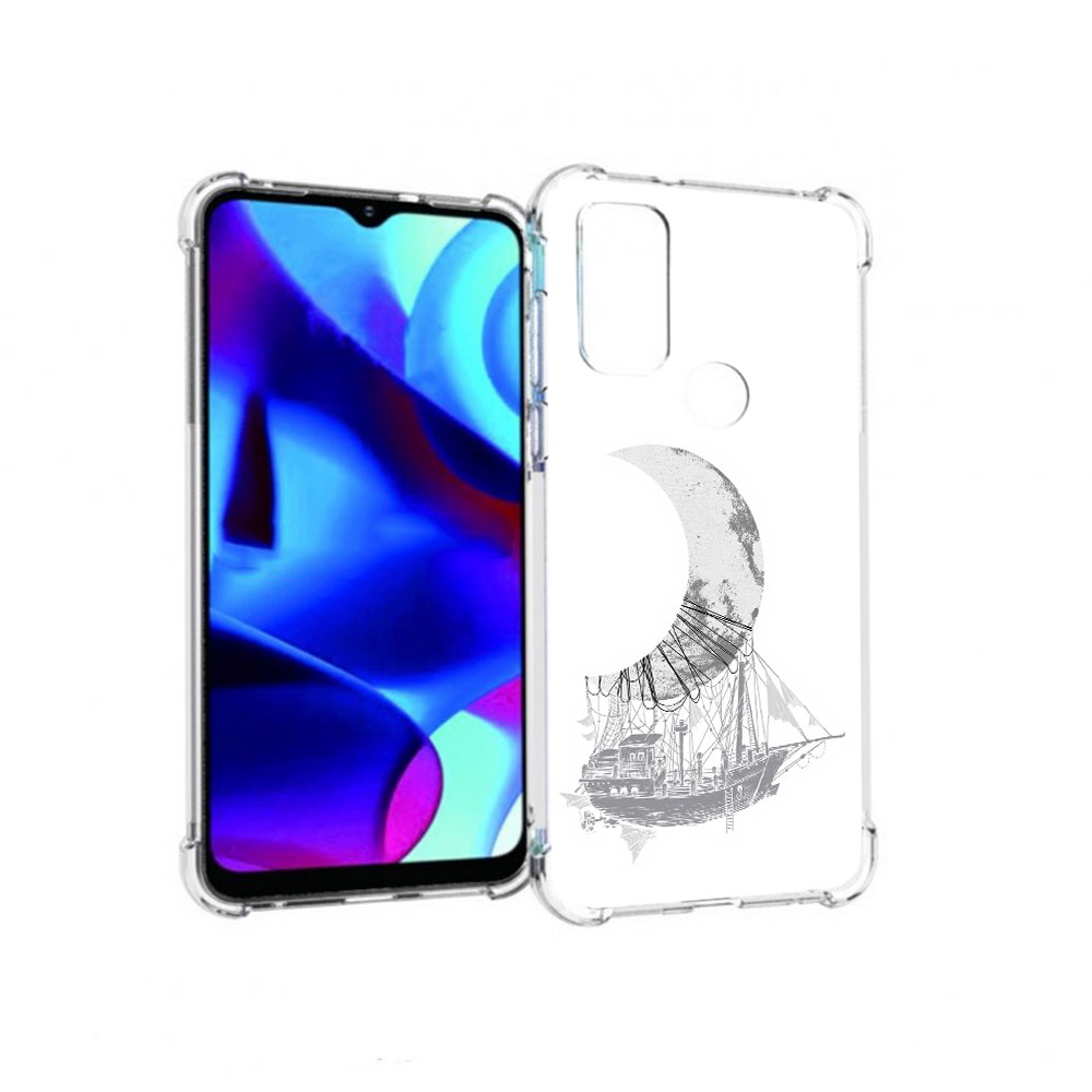 

Чехол MyPads Tocco для Motorola Moto G черно белый корабль полумесяц (PT227075.349.684), Прозрачный, Tocco