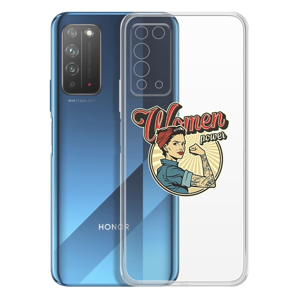 

Чехол-накладка Krutoff Clear Case Women Power для Honor X10