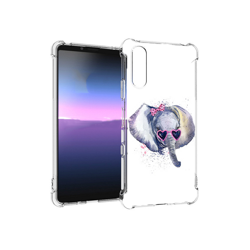 

Чехол MyPads Tocco для Sony Xperia 10 III слоник в очках (PT161504.223.608), Прозрачный, Tocco