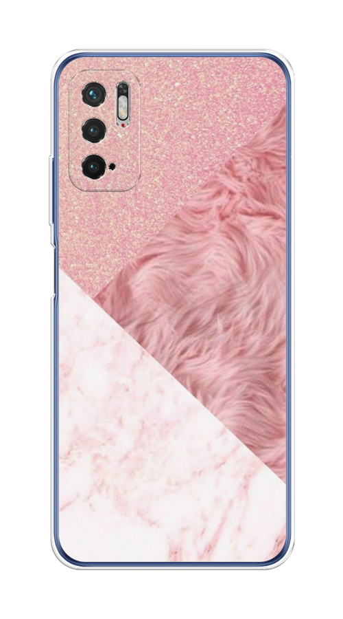 

Чехол на Xiaomi Redmi Note 10T/10 5G "Текстурные треугольники", Розовый;белый, 310750-1