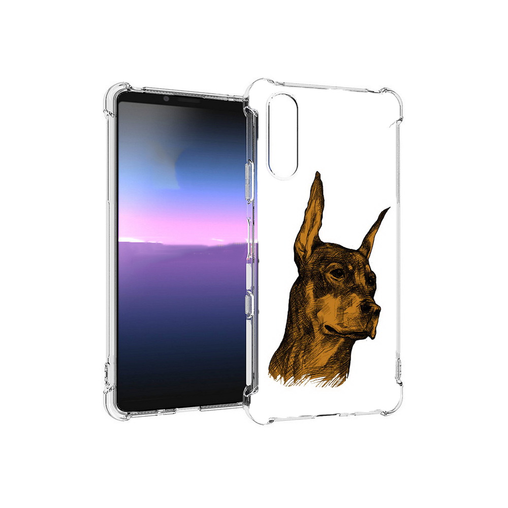 

Чехол MyPads Tocco для Sony Xperia 10 III скетч доберман (PT161504.223.605), Прозрачный, Tocco