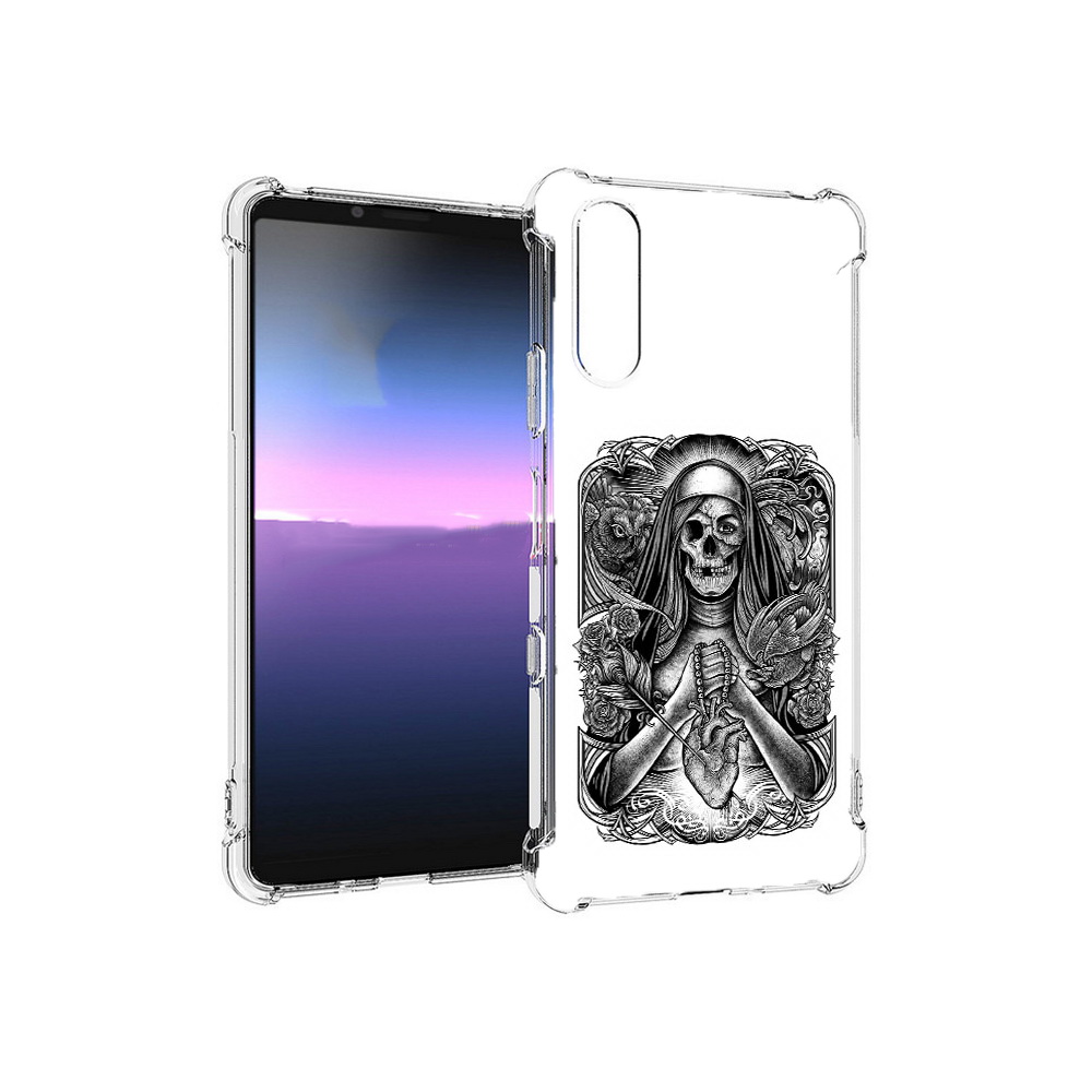 

Чехол MyPads Tocco для Sony Xperia 10 III скелет с сердцем (PT161504.223.603), Прозрачный, Tocco
