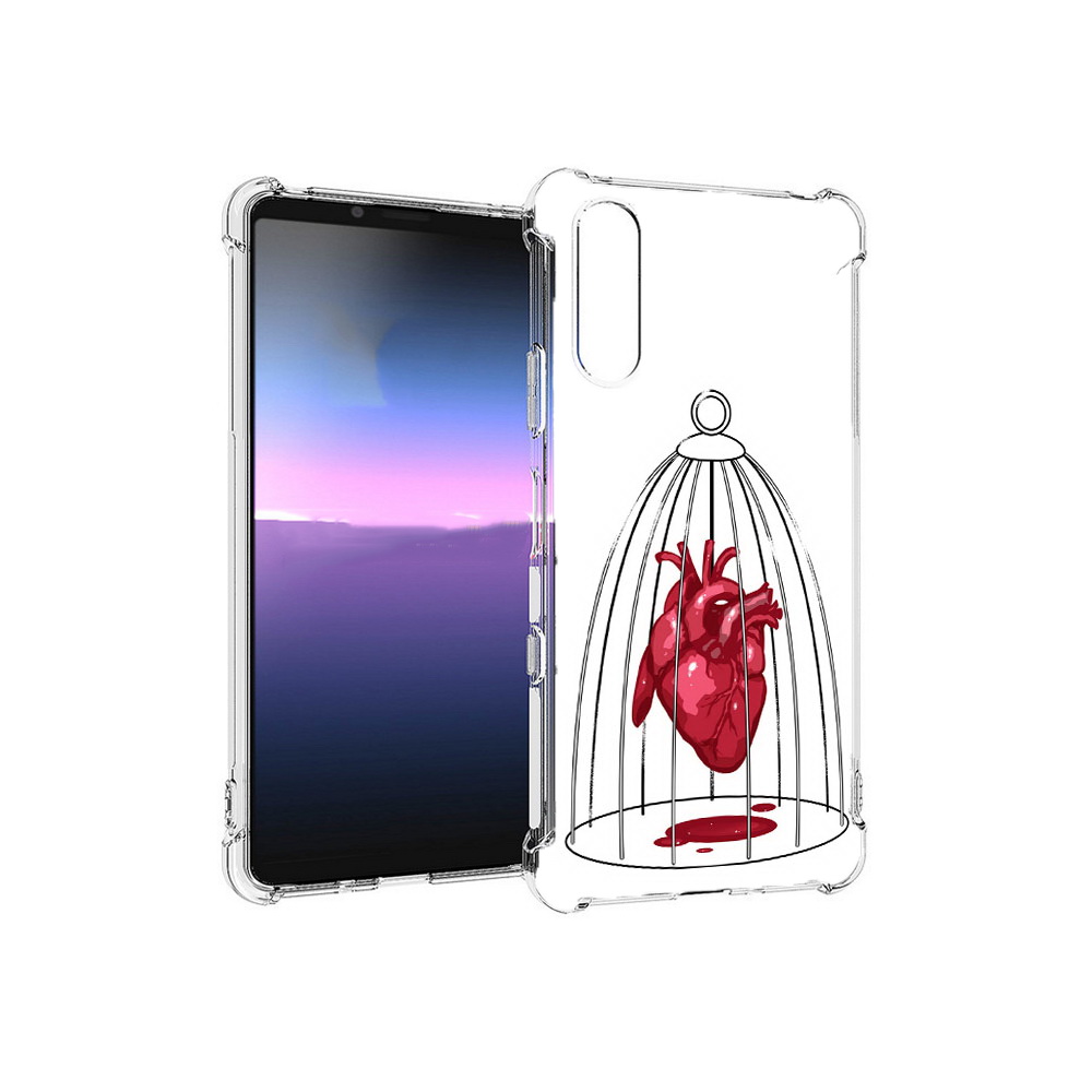 

Чехол MyPads Tocco для Sony Xperia 10 III сердце в клетке (PT161504.223.597), Прозрачный, Tocco