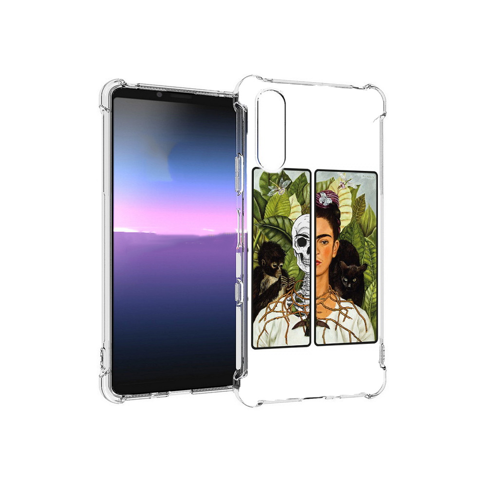 

Чехол MyPads Tocco для Sony Xperia 10 III сдвоенная картинка девушка скелет, Прозрачный, Tocco