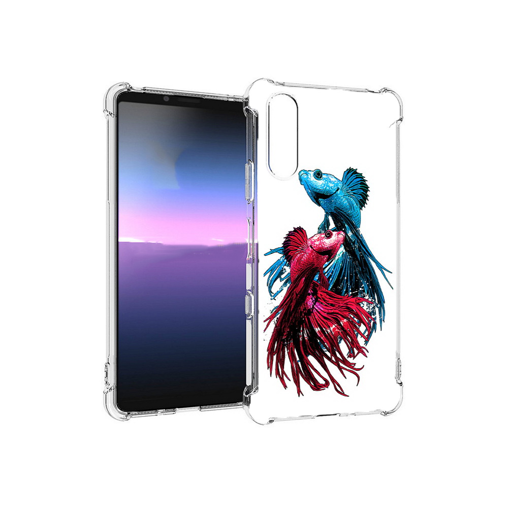 

Чехол MyPads Tocco для Sony Xperia 10 III рыбы петушки (PT161504.223.592), Прозрачный, Tocco