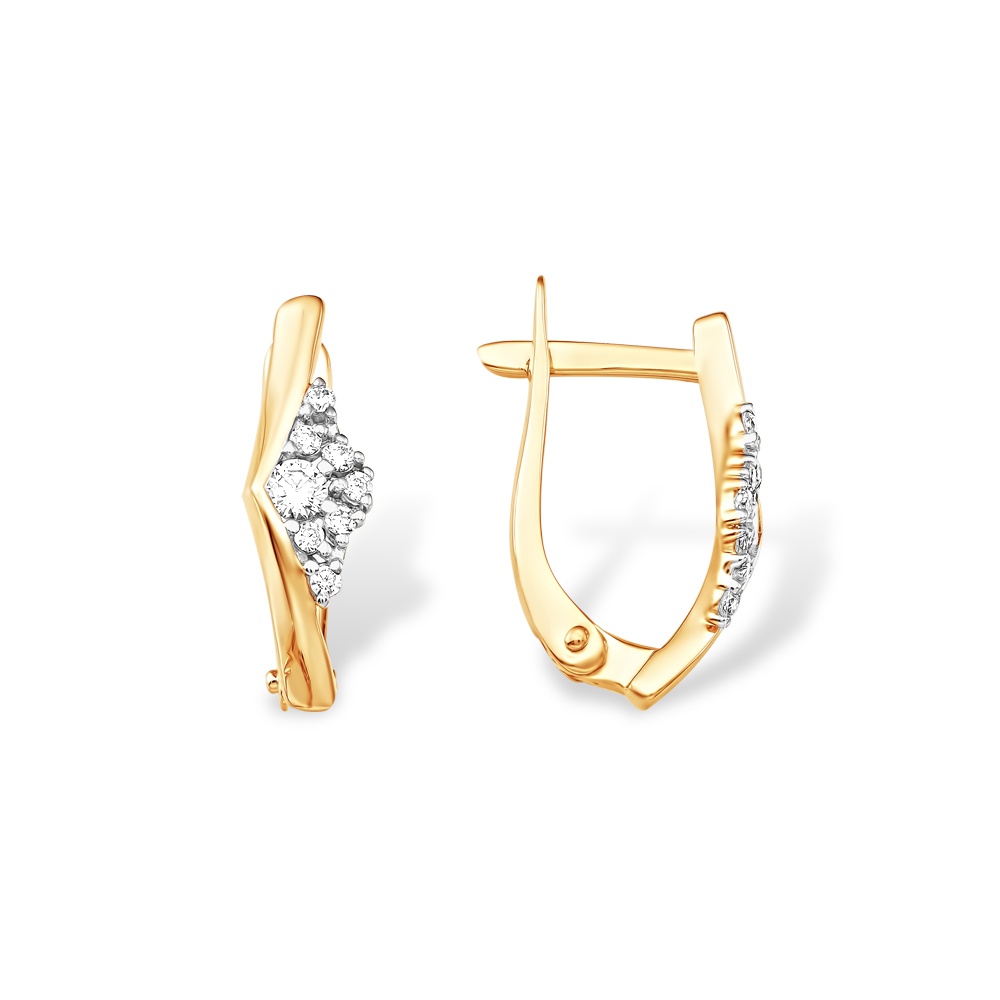 

Серьги из красного золота 585Gold 302006586, фианит, 302006586