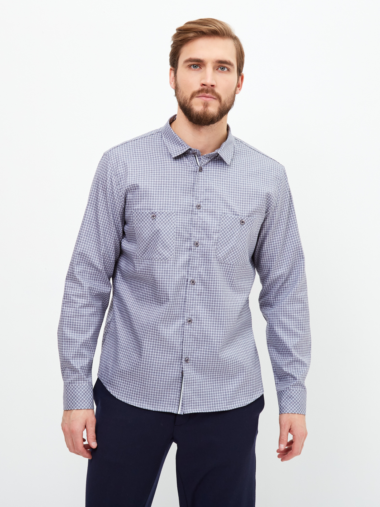 

Рубашка мужская Greg 00-00004272 серая 41, Серый, 00-00004272