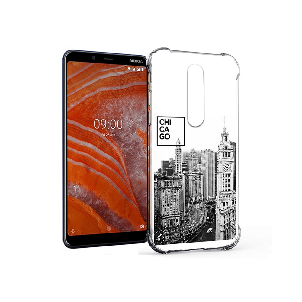 

Чехол MyPads Tocco для Nokia 3.1 Plus черно белый чикаго (PT121397.96.689), Прозрачный, Tocco
