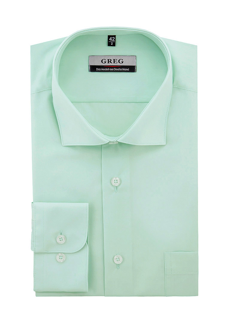 

Рубашка мужская Greg 01-00012616 зеленая 44, Зеленый, 01-00012616