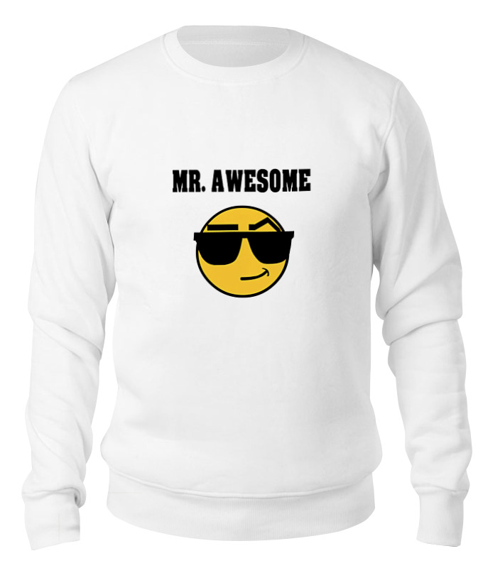 

Свитшот унисекс Printio Mister awesome белый XL, Mister awesome