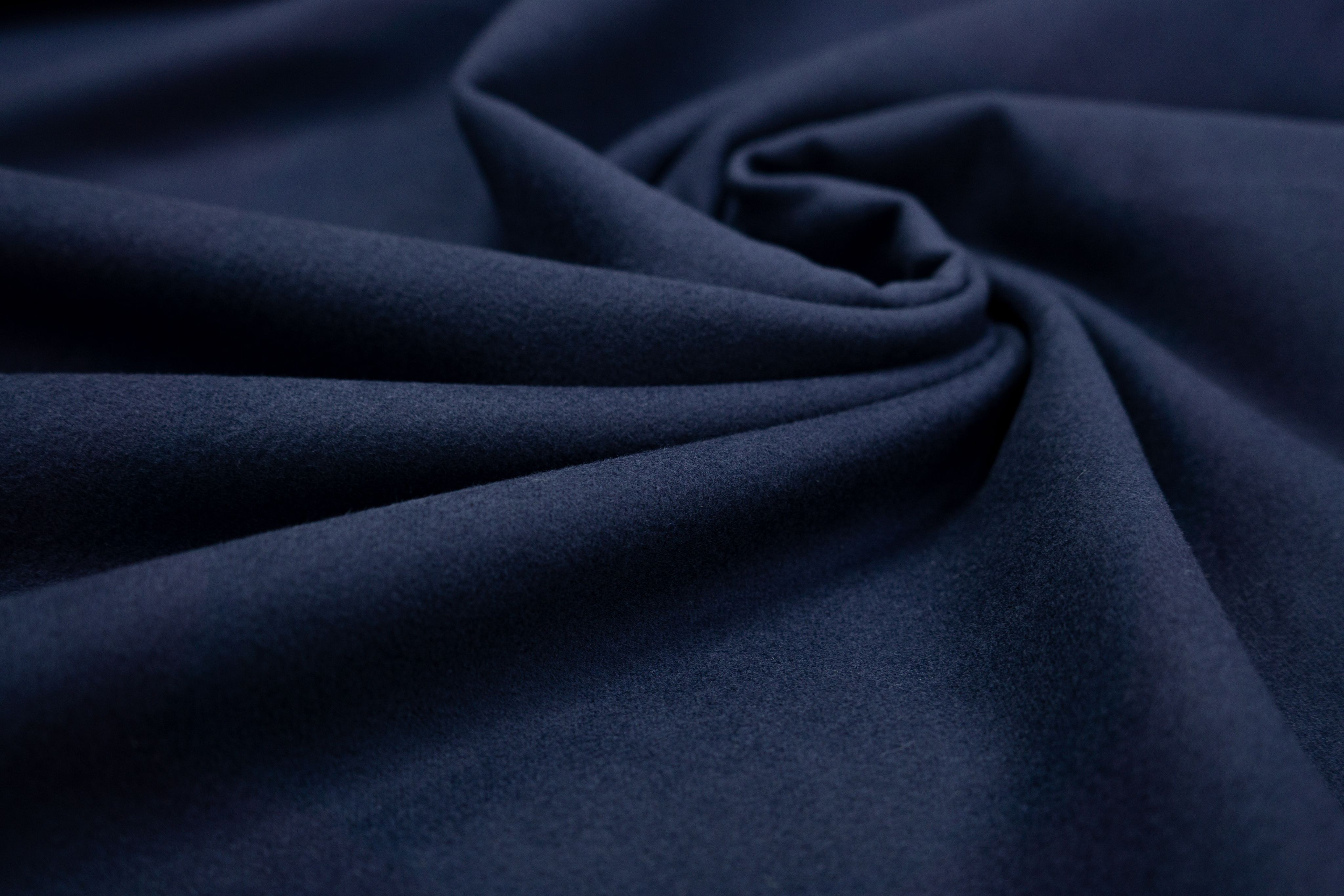 

Ткань UNOFABRIC MAN63 Хлопок теплый фланель бархатная темно-синяя 100x145 см, Синий